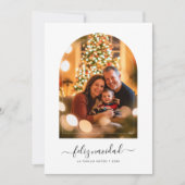 Spaanse Kerstboog Foto Feliz Navidad Feestdagenkaart (Voorkant)