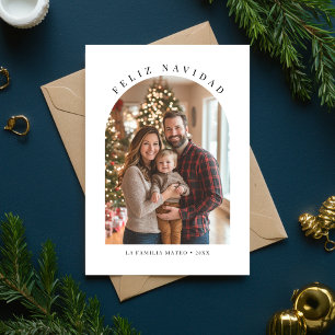 Spaanse Kerstboog Foto Feliz Navidad Rood Feestdagenkaart