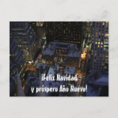 Spaanse kerstboom in Manhattan bij nacht Briefkaart (Voorkant)