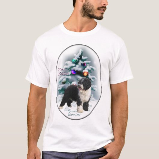 Spaanse kerstcadeautjes voor waterhonden t-shirt (Voorkant)