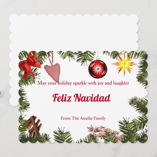 Spaanse kerstkaart kaart (Voorkant / Achterkant)