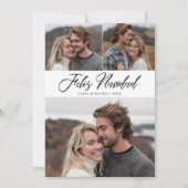 Spaanse Kerstkalligrafie Feliz Navidad Foto Feestdagenkaart (Voorkant)