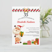 Spaanse Kerstman en mevrouw Claus Kerstmis 35e ver Kaart (Staand voorkant)