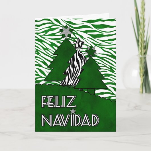 Spaanse kerstman Feliz Navidad Zebra Feestdagen Kaart (Voorkant)