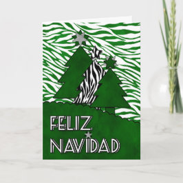 Spaanse kerstman Feliz Navidad Zebra Feestdagen Kaart