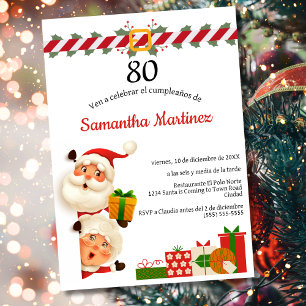 Spaanse Kerstman & Mevrouw Claus Kerstmis 80ste ve Kaart