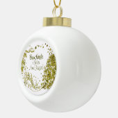 Spaanse Kerstmis, bomen gouden winter Keramische Bal Ornament (Rechts)