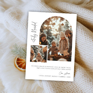 Spaanse Kerstmis Feliz Navidad Boog Foto Feestdagenkaart