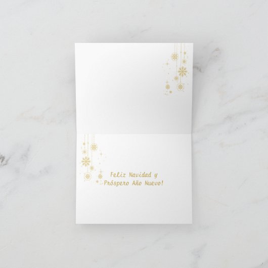 Spaanse Kerstmis - rood en goud mousserende boom Feestdagen Kaart (Binnen)