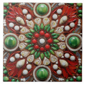 Spaanse Kerstster Handverf Terracotta No 2 Tegeltje (Voorkant)