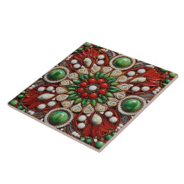 Spaanse Kerstster Handverf Terracotta No 2 Tegeltje