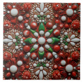 Spaanse Kerstster Handverf Terracotta No 4 Tegeltje (Voorkant)