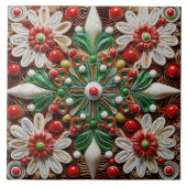 Spaanse Kerstster Handverf Terracotta No 9 Tegeltje (Voorkant)