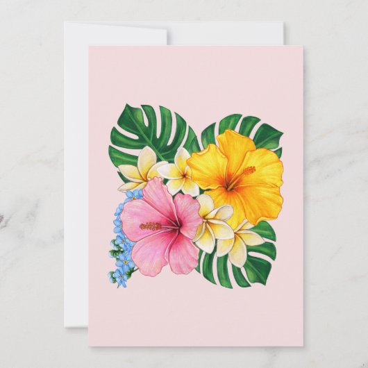 Spaanse Kleurrijke Roze Aloha Elegant 80ste Verjaa Kaart (Achterkant)