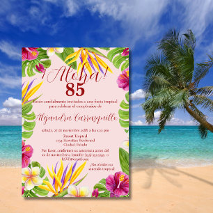 Spaanse Kleurrijke Roze Aloha Hawaiaanse 85e Verja Kaart