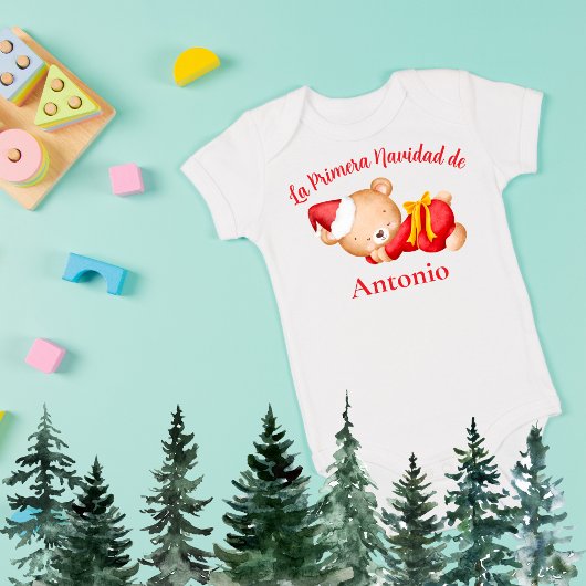 Spaanse Knuffel Beer Baby's Eerste Kerstmis Romper