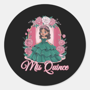Spaanse Latina 15e verjaardagsfeest Quinceanera Mi Ronde Sticker