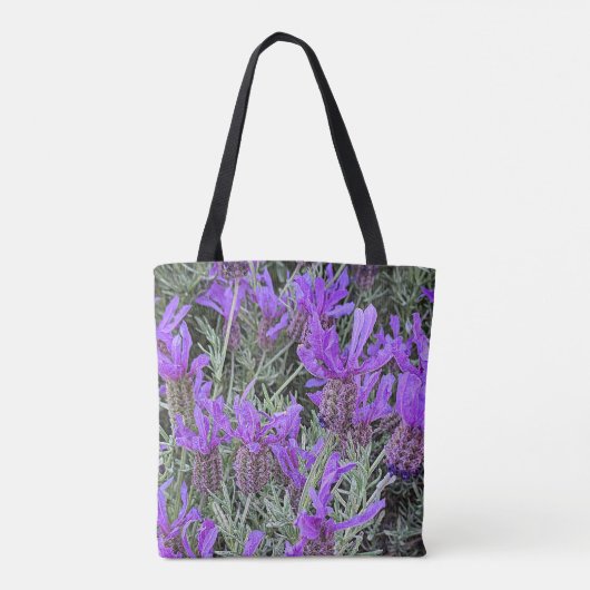 Spaanse lavendel bloeit bloemig tote bag (Achterkant)