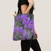 Spaanse lavendel bloeit bloemig tote bag (Dichtbij)