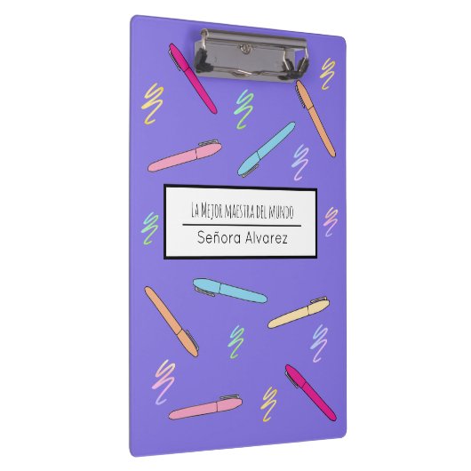Spaanse leraar bedankt mejor Maestra del Mundo Klembord (Rechts)