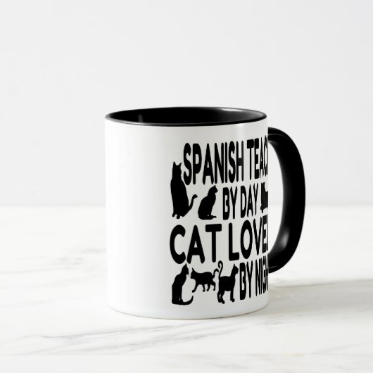 Spaanse leraar houdt van katten mok (Voorkant rechts)