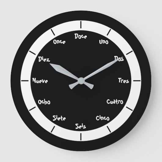 Spaanse Letter-nummers Grote Klok (Voorkant)