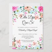 Spaanse Levendige Bloemen Wedding Engagement Party Kaart (Voorkant)