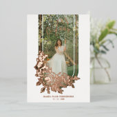 Spaanse Luxury Trendy Floral Mis XV Años Foto Folie Uitnodiging (Staand Voorkant)