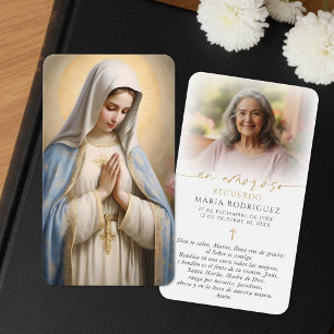 Spaanse Maagd Maria Ave Maria Foto Gebedskaarten Visitekaartje
