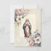 Spaanse maagd Maria begrafenis gedenkteken Notitiekaartje (Voorkant)