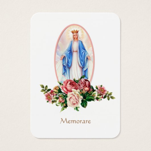 Spaanse maagd Mary Prayer Memorare Heilige Kaart (Voorkant)