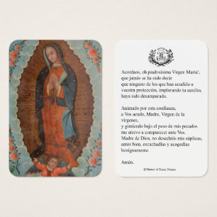 Spaanse maagd Mary Prayer Memorare Heilige Kaart