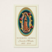 Spaanse Maagd Mary Rozen Funeral Prayer Kaart (Voorkant)