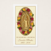 Spaanse Maagd Mary Rozen Funeral Prayer Kaart (Voorkant)