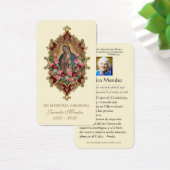 Spaanse Maagd Mary Rozen Religieuze Funeral Card Visitekaartje (Bureau)