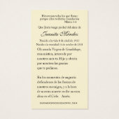 Spaanse Maagd Mary Rozen Religieuze gebedskaart Visitekaartje (Achterkant)