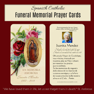 Spaanse Maagd Mary Rozen Religieuze gebedskaart Visitekaartje
