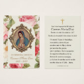 Spaanse Maagd Mary Rozen Religieuze gebedskaart Visitekaartje (Voorkant /achterkant)