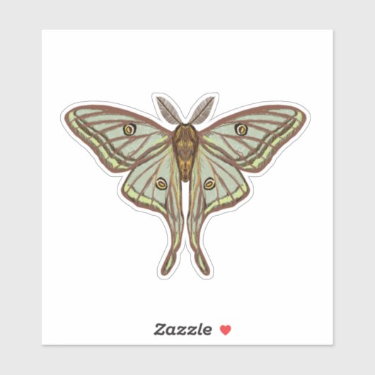 Spaanse maan Moth, Luna Moth Sticker (Vel)