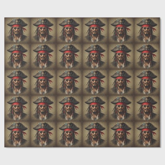 Spaanse Maine Pirate Chieftain Cadeaupapier (Vlak)