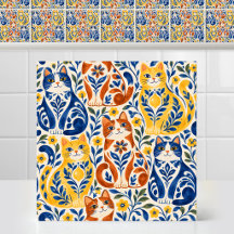 Spaanse Majolica-folkart Stout Kat Aardewerk Patro