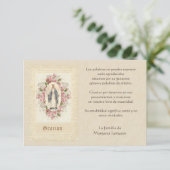 Spaanse Maria Katholieke dank u condoleance Bedankkaart (Staand voorkant)