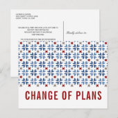 Spaanse marine en rode tegel Huwelijksplannen gewi Aankondigingskaart (Voorkant / Achterkant)