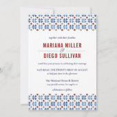 Spaanse marine en Rode Tegel mediterrane bruiloft Kaart (Voorkant)