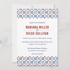 Spaanse marine en Rode Tegel mediterrane bruiloft Kaart