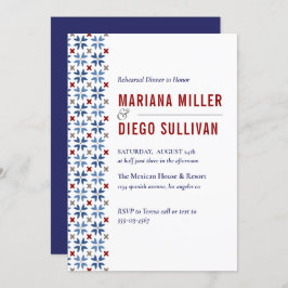 Spaanse marine en Rode Tegel mediterrane bruiloft Kaart