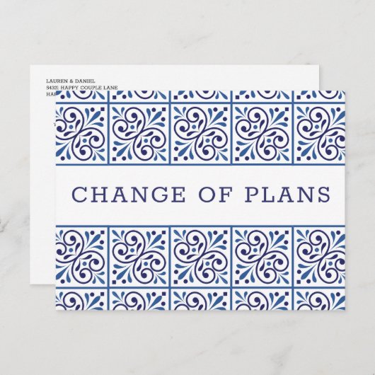 Spaanse marine Indigole wijziging plannen 1 Aankondigingskaart (Voorkant / Achterkant)