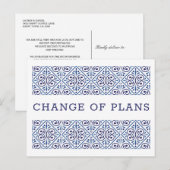 Spaanse marine Indigole wijziging plannen 2 Aankondigingskaart (Voorkant / Achterkant)