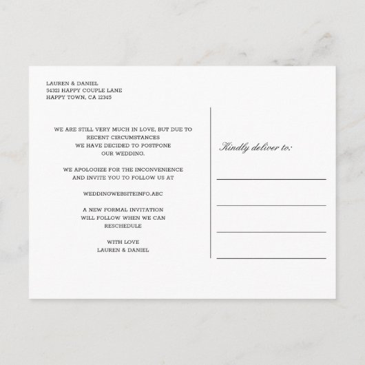 Spaanse marine Indigole wijziging plannen 2 Aankondigingskaart (Achterkant)