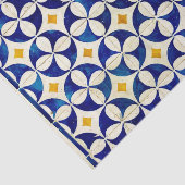 Spaanse marineblauw, geel, wit tissuepapier (Detail)